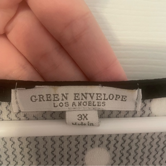 Black and White Polka Dot Women's Top with Bell Sleeve - Picture 4 of 5